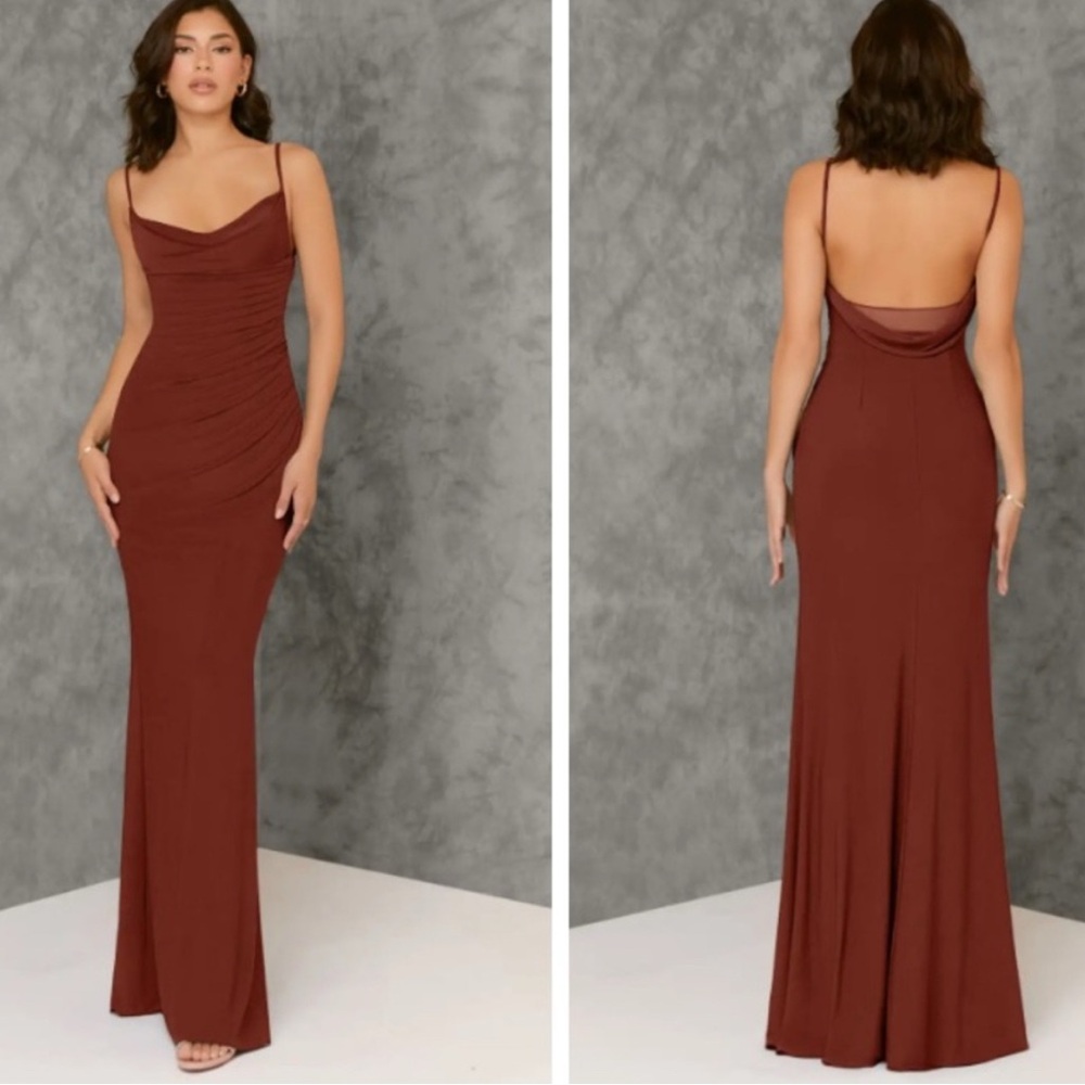 Azazie Beryl Dress- Terracotta Size A4